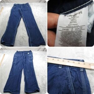 Carhartt FR Jeans Mens 32x32 Blue Flame Resistant Cat 2‎ Twill WDFR Denim Boot